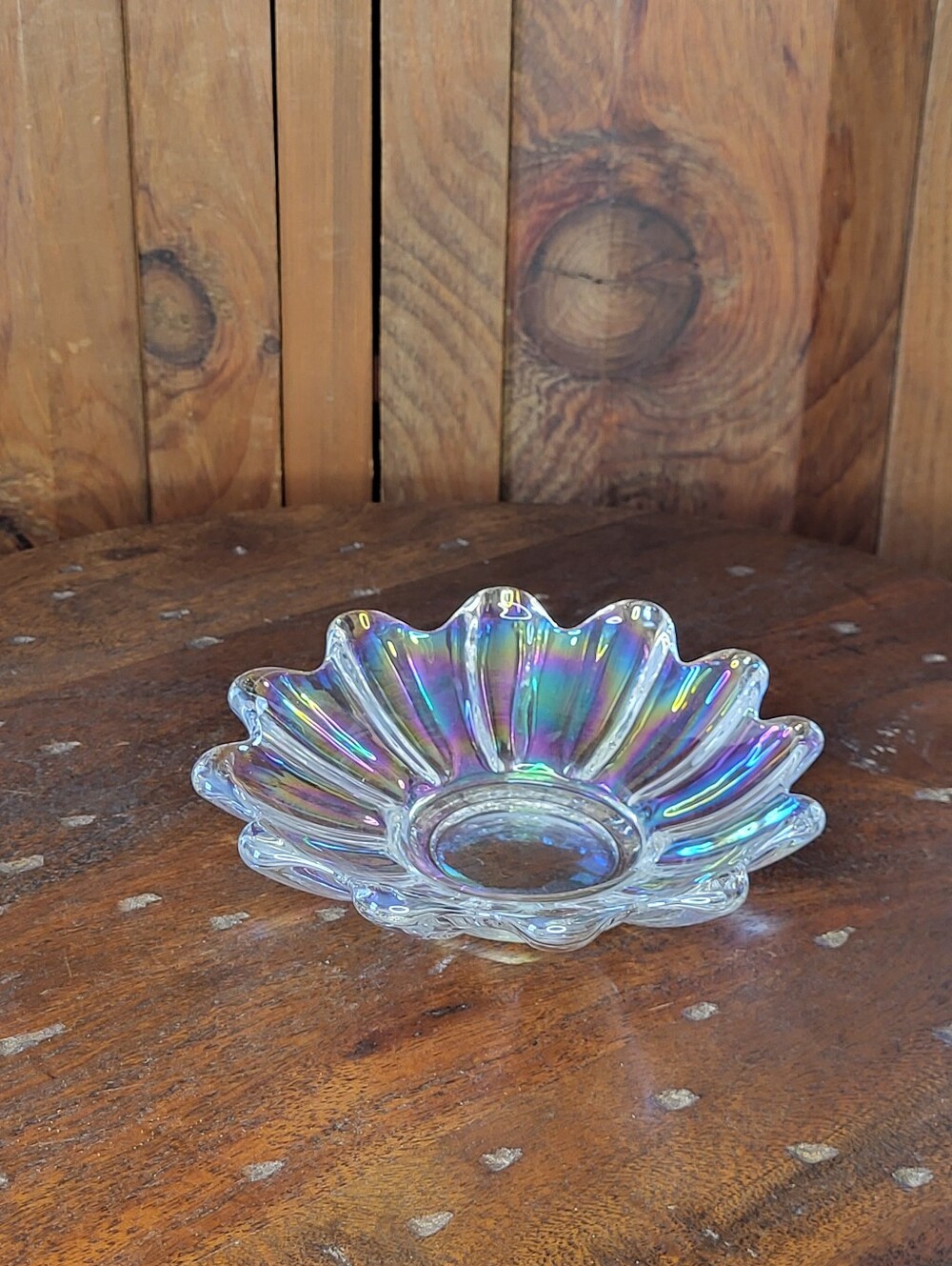 Carnival Glass Flower Dish - Picture 9 of 10